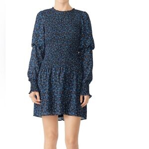 Parker Floral Lily dress blue and black Sz L